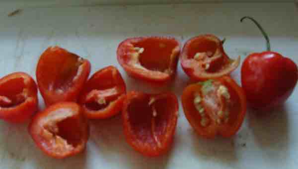 Sliced peppadews. Sliced peppadews.