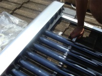 Solar tubes fitting tubes 3 shows them securely fitted into the manifold.