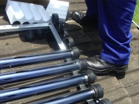 Solar tubes fitting tubes 4 shows securing the foot in your passive solar water heater.