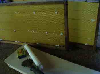 Waxing honey frames complete and ready to go in the hive. Waxing honey frames complete and ready to go in the hive.