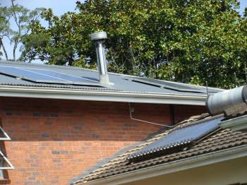 West-facing solar panels to power the hot water geyser.