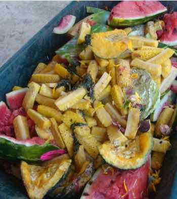 A full barrow of food for your worm-farm. A full barrow of food for your worm-farm.